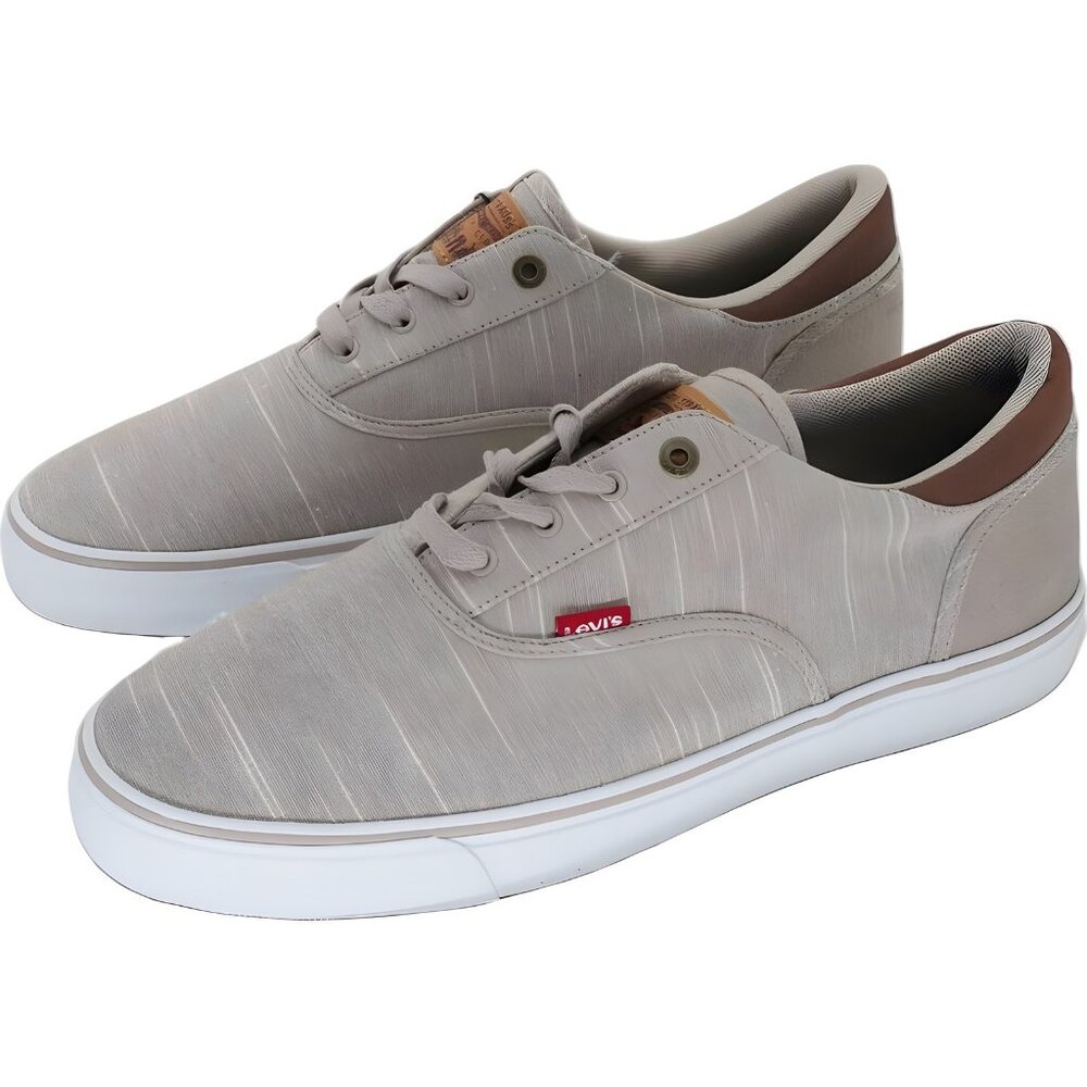 Levi's Ethan Chambray Khaki Tan Low-Top Sneakers Men's US 13M - Picture 2 of 6